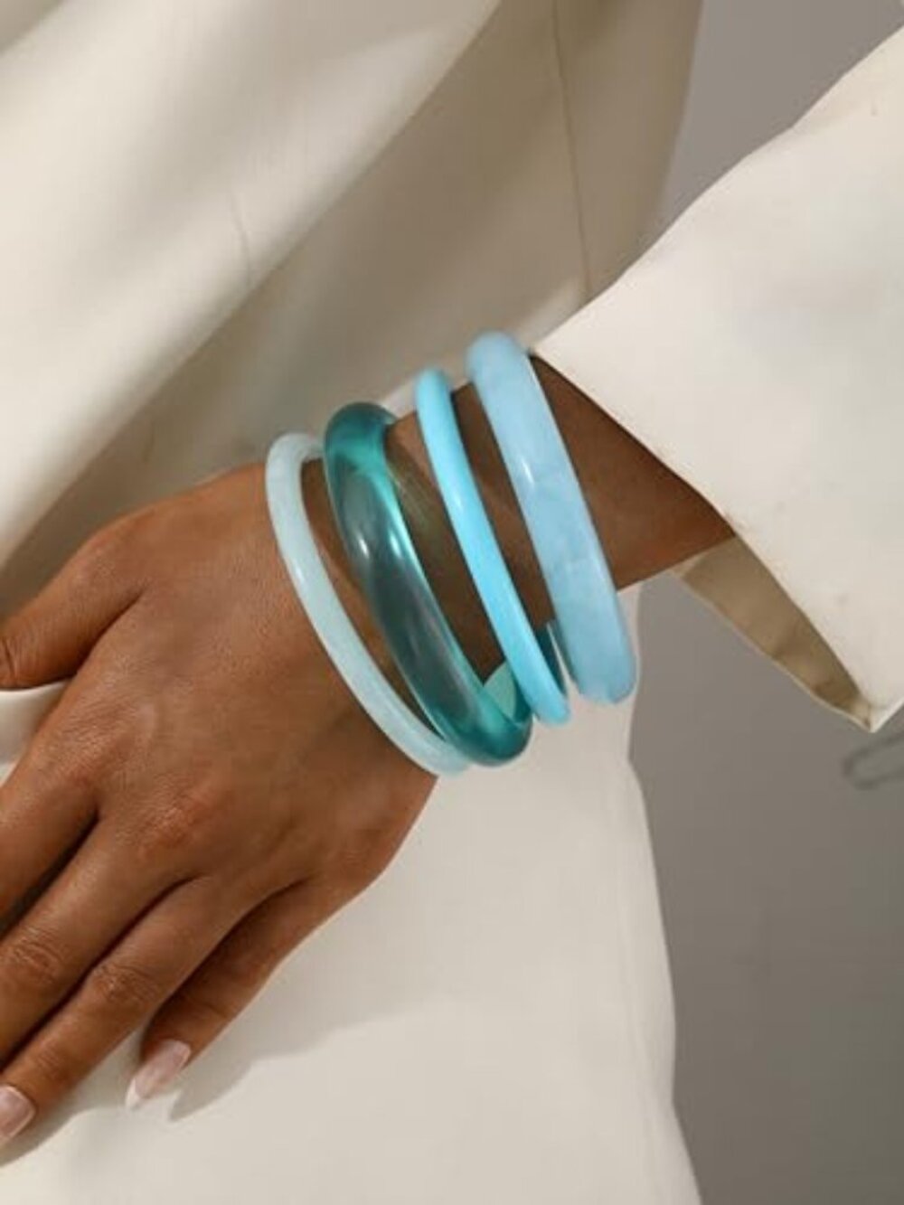 Acrylic Bangles‎ Bracelets for Women, Irregular Acrylic Resin Chunky Bracelets